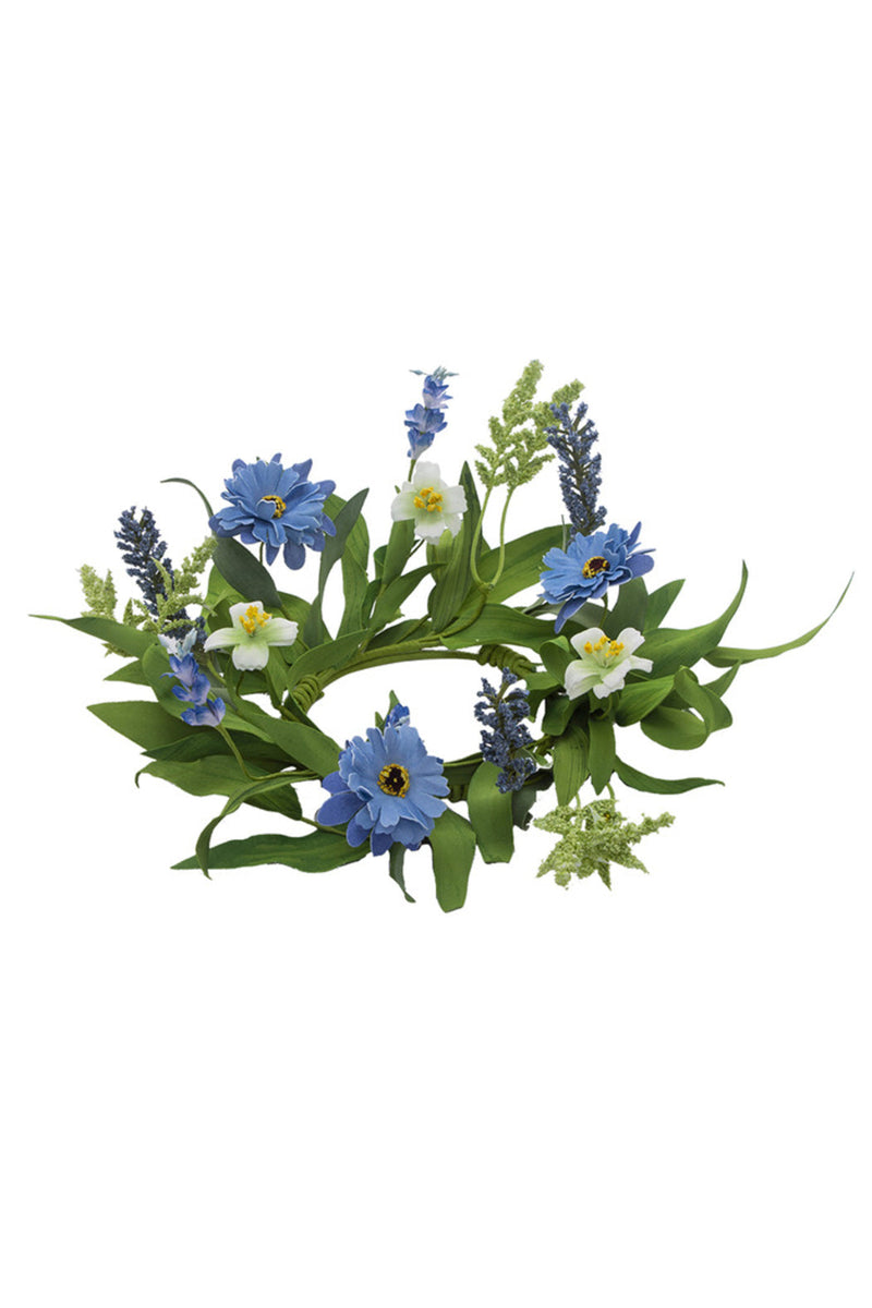 "Blue, White & Sage Candle Ring