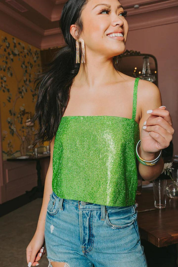 "Girly Girl" Rhinestone Crop Top