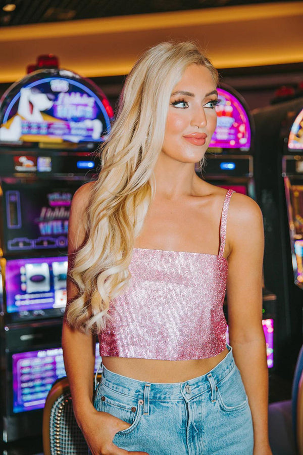 "Girly Girl" Rhinestone Crop Top