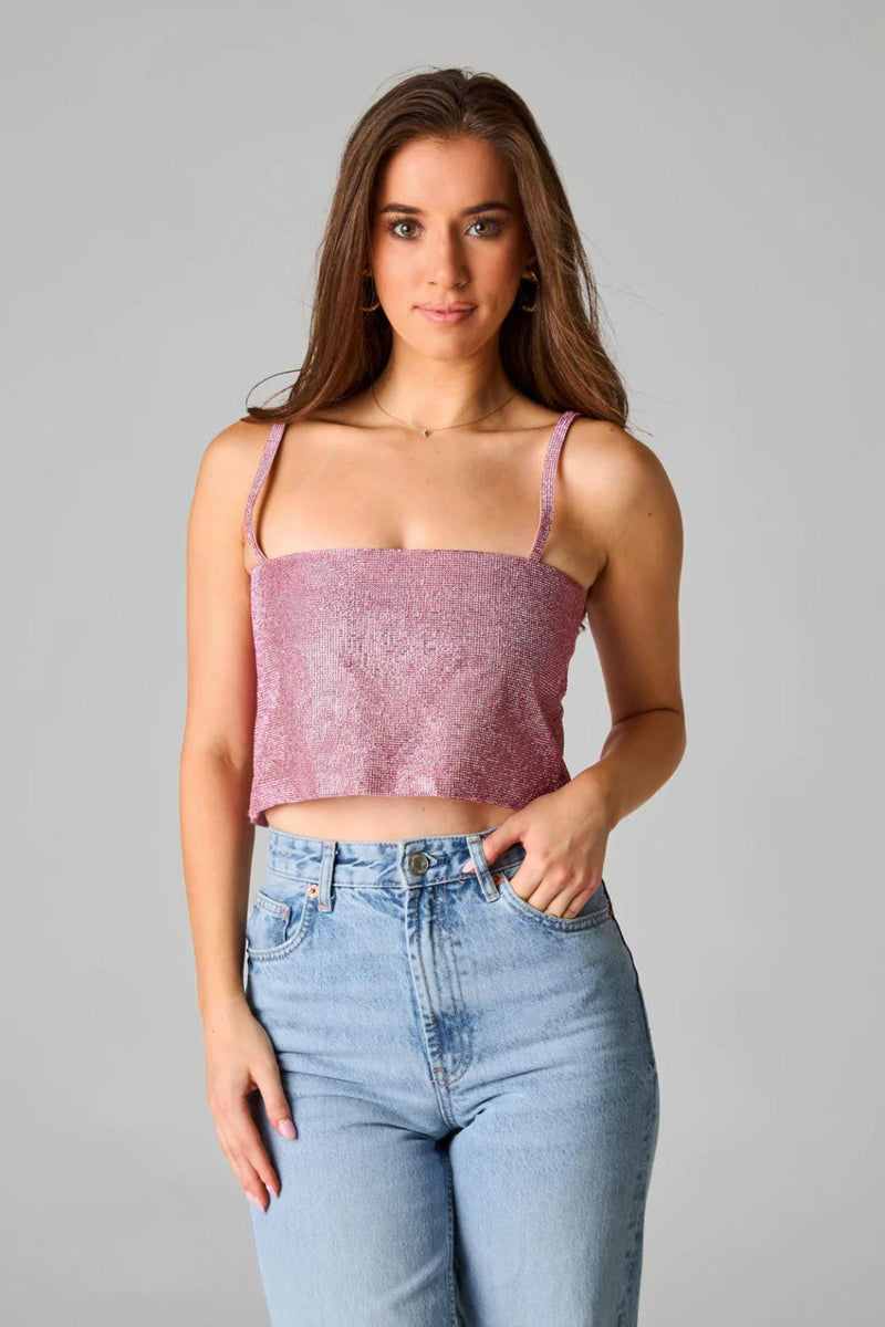 "Girly Girl" Rhinestone Crop Top