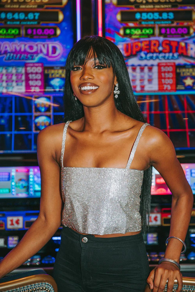 "Girly Girl" Rhinestone Crop Top