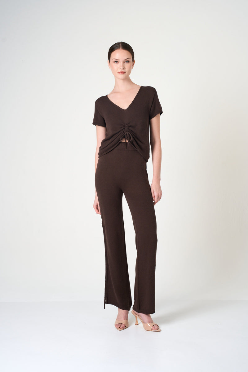 Flared Pants in Brown