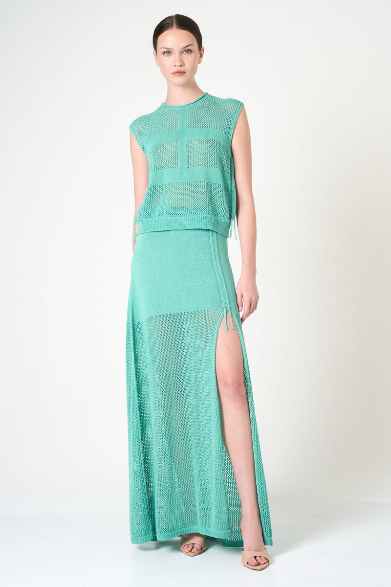 Luxe Sleeveless Top in Aqua