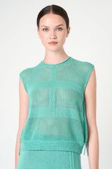 Luxe Sleeveless Top in Aqua