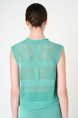 Luxe Sleeveless Top in Aqua