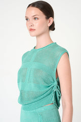 Luxe Sleeveless Top in Aqua