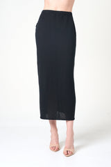Midi Pencil Skirt in Black